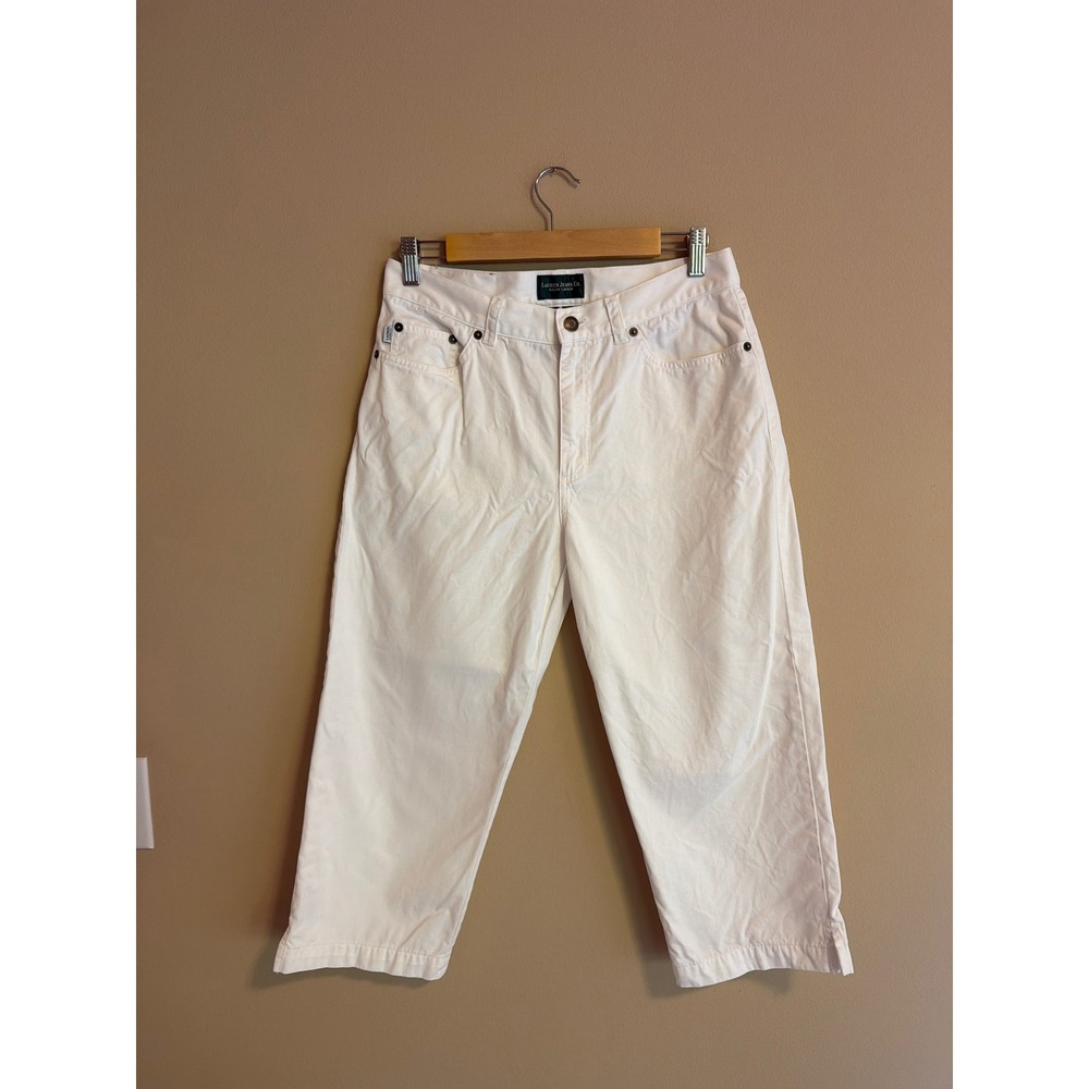 Lauren Jeans Co Ralph Lauren White Denim‎ Cropped Jeans Womens 8 Cotton Straight